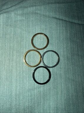 Metal Marvels Mixed Metal Stacking Rings - Gold, Silver, Black